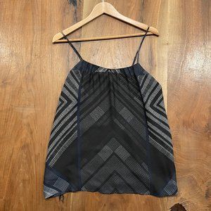 VINCE silk plaid print camisole